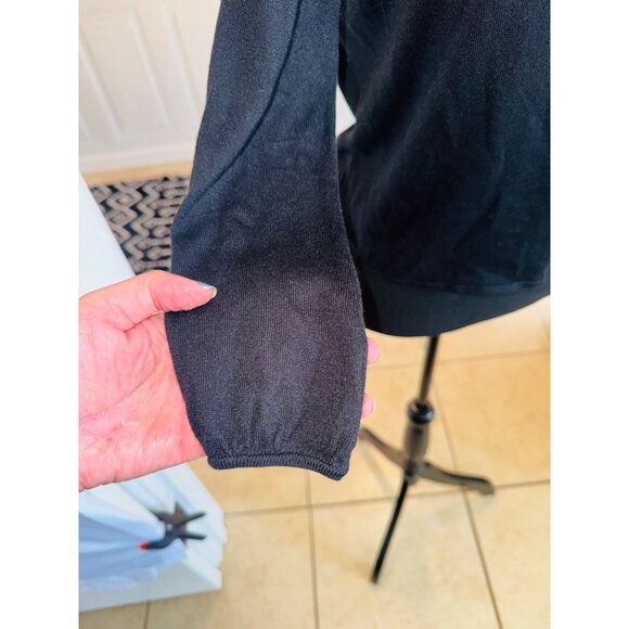 Forté Womens Medium Black Silk & Cashmere Long Sleeve M Cardigan Preppy Classic - Picture 11 of 11